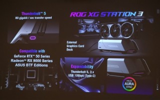 华硕推出雷电5显卡坞ROG XG Station 3：性能达直插主板80%以上！