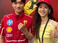 章泽天现身F1英国大奖赛：晒与F1车手周冠宇合照 笑容甜美！