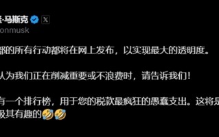 马斯克将领导美国政府效率部：会在网上公布所有行动 设立最蠢支出排行榜！