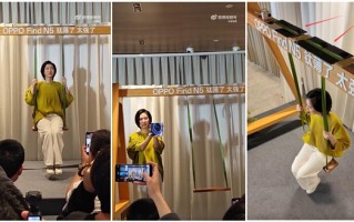 OPPO Find N5强到离谱！美女产品经理Monica现场用折叠屏荡秋千！