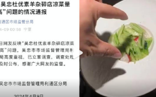 官方通报16元凉菜仅一点黄瓜：已立案调查！