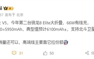 不到9mm刷新折叠屏轻薄记录！荣耀Magic V5参数出炉：骁龙8 Elite加持！