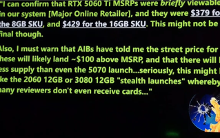 原价买到不可能！曝RTX 5060 Ti供货比RTX 5070还少：涨价板上钉钉!