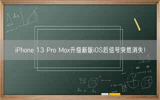 iPhone 13 Pro Max升级新版iOS后信号突然消失！