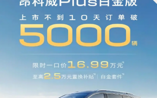 限时16.99万！别克昂科威Plus白金版热销：不到10天订单已破5000台！