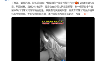 男子驾奥迪醉驾、肇事逃逸 被抓后大喊：“我是网红”！