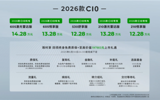击穿中型家用智能SUV底价！2026款零跑C10上市：12.28万起！