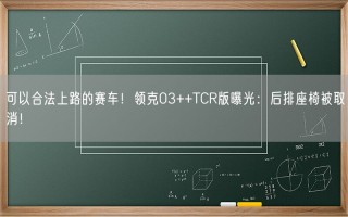 可以合法上路的赛车！领克03++TCR版曝光：后排座椅被取消！