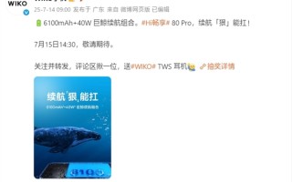 鸿蒙生态5G新机：WIKO Hi畅享80 Pro搭载6100mAh+40W巨鲸续航组合！