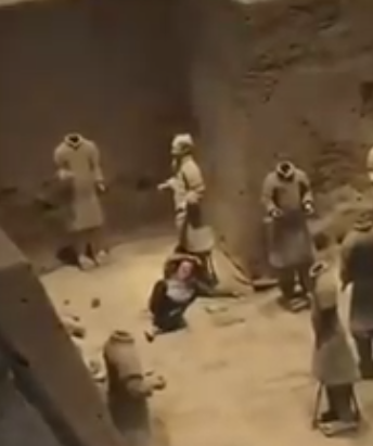 警方:跳进兵马俑坑男子有精神疾病！